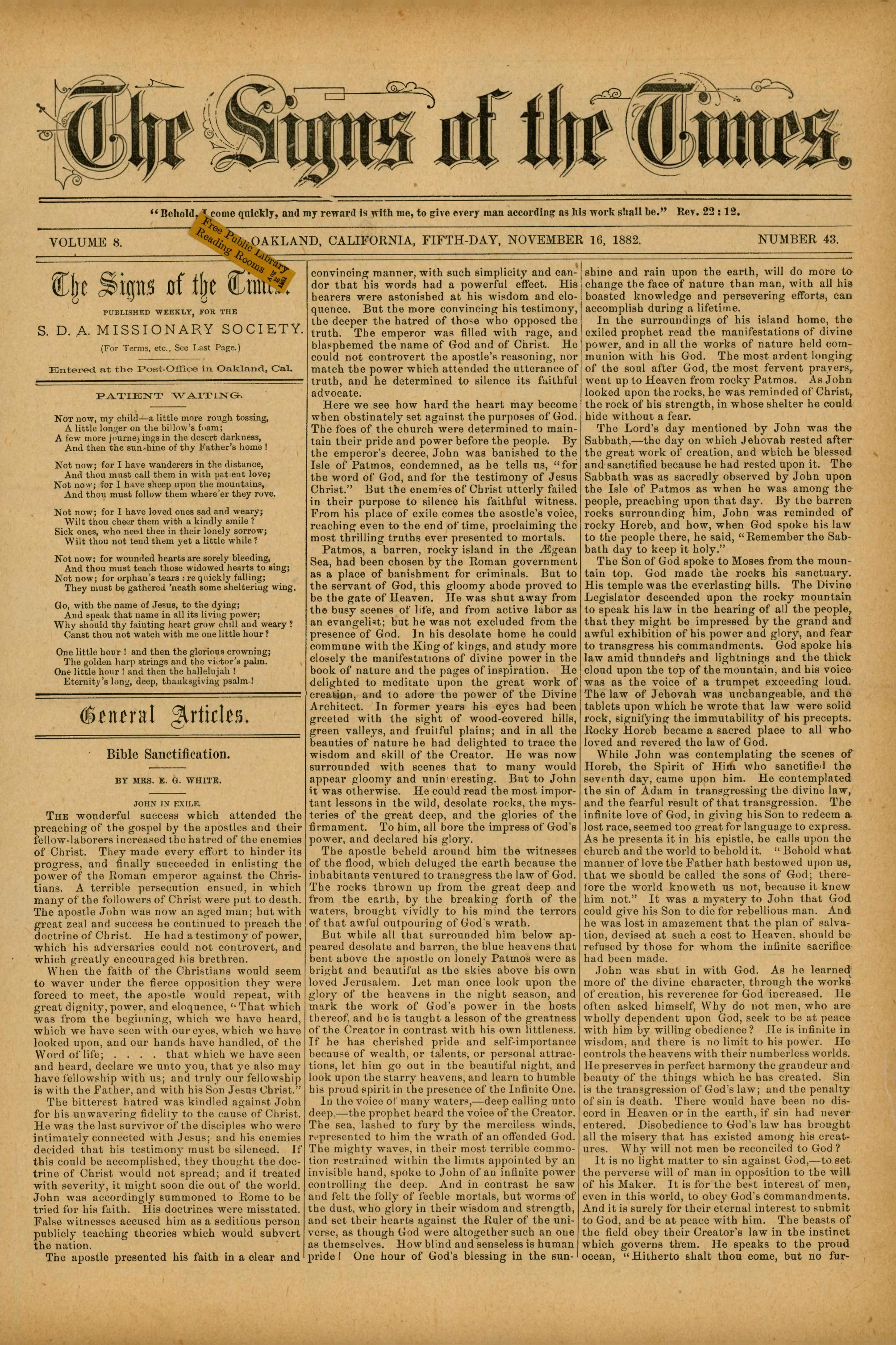 Vol. 8, No. 43.