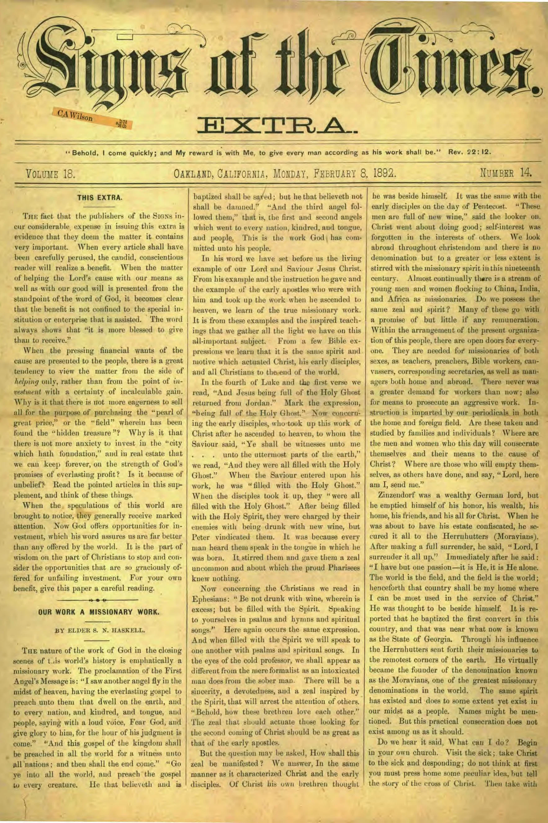 Vol. 18, No. 14.