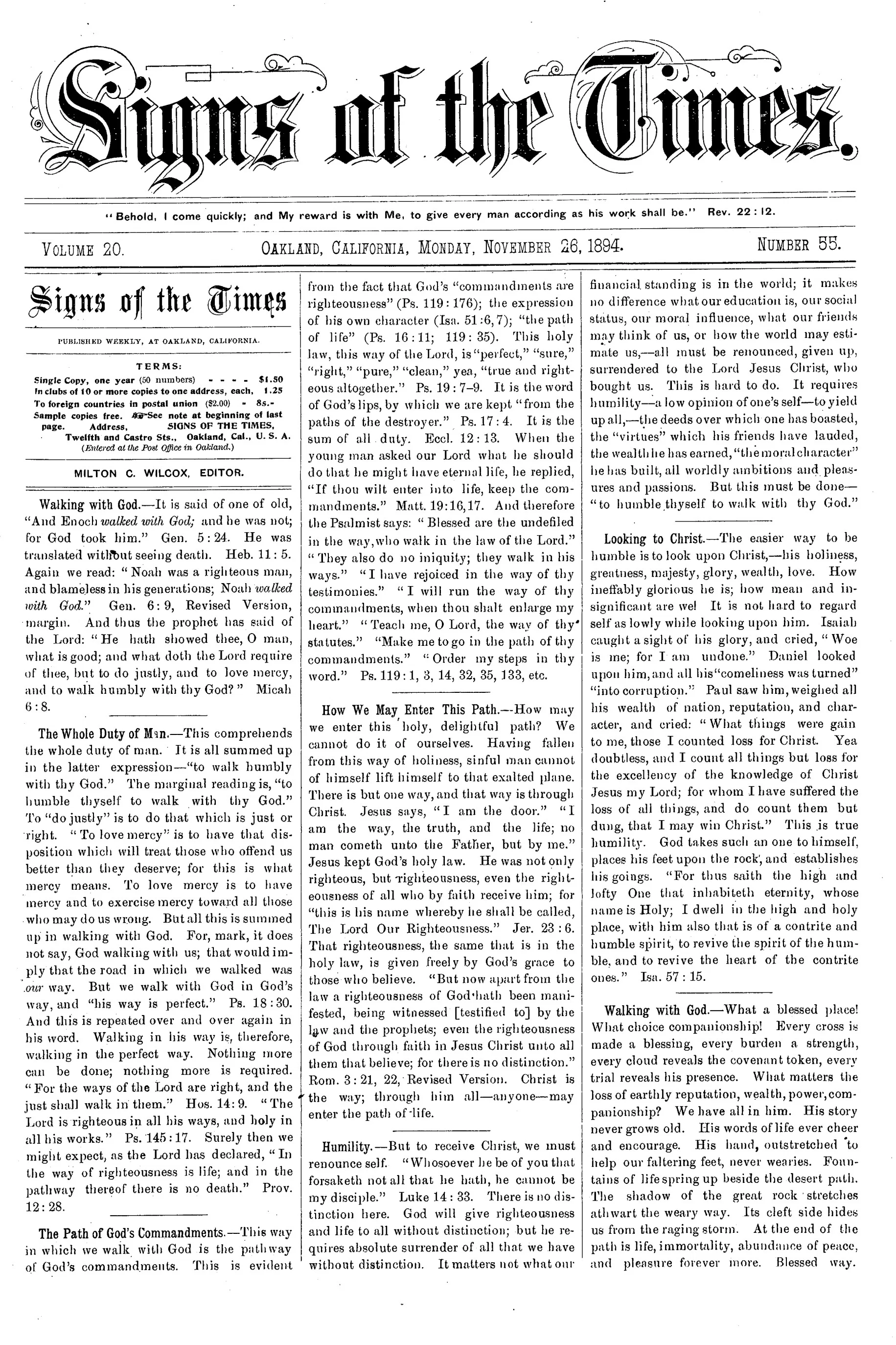 Vol. 20, No. 55.