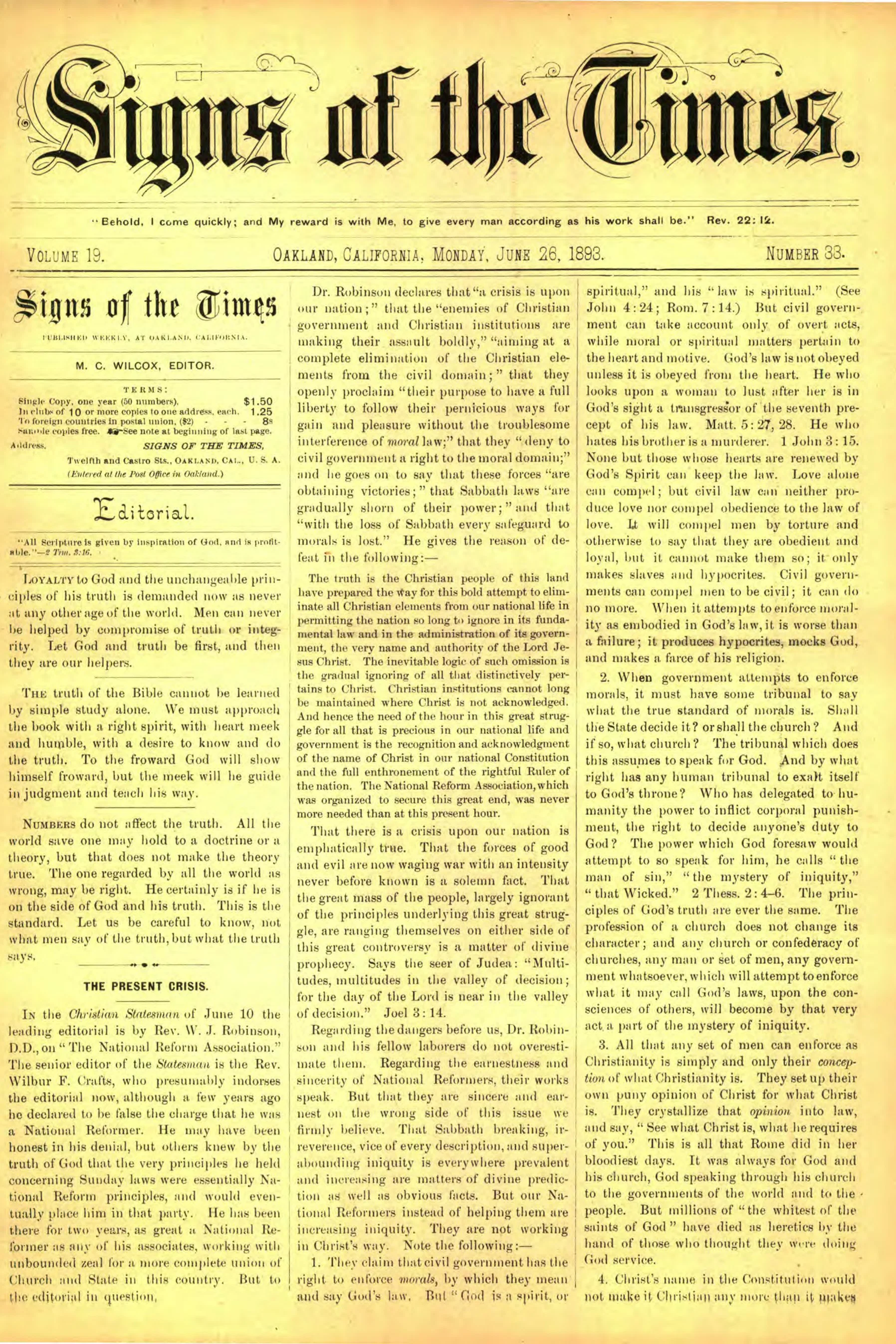 Vol. 19, No. 33.