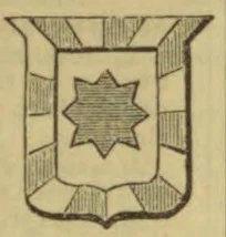 A heraldic shield containing a large eight-pointed star.