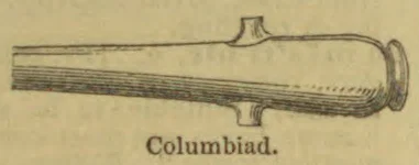 A long cannon is shown in side view.