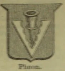 A shield-shaped emblem contains a central stylized vessel above a pointed form.