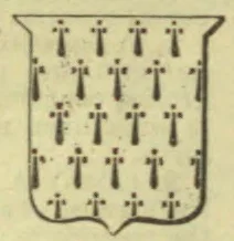 A shield filled with a repeating pattern of ermine spots.