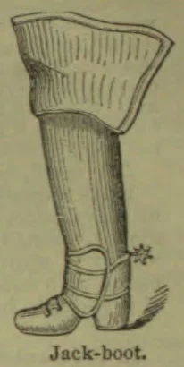 An illustration of a tall jackboot with a turned-down cuff and a spur.
