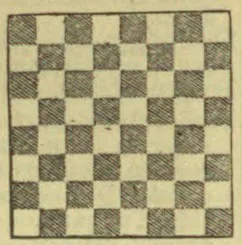 An 8-by-8 checkerboard with alternating shaded and unshaded squares.