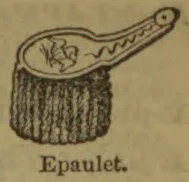 A fringed epaulet with a decorated shoulder piece.