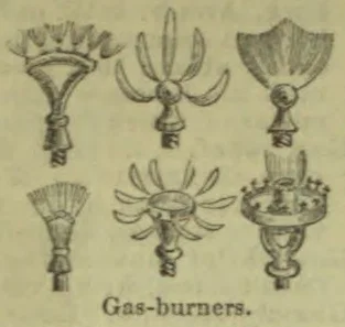 Six different gas-burner designs are shown.