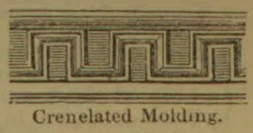 A decorative molding with a repeating crenellated geometric pattern.