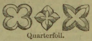 Three decorative quarterfoil designs are shown side by side.