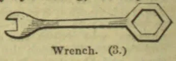 A wrench with an open jaw at one end and a hexagonal ring at the other.