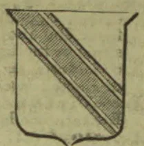 A shield bearing a broad diagonal band from upper left to lower right, filled with hatching.