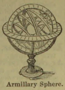 An engraved armillary sphere mounted on a decorative pedestal.