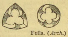 Two architectural foil patterns are shown: a trefoil and a quatrefoil.