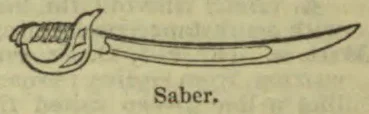 A curved saber with a decorated hilt and guard.