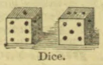 An illustration of two dice showing different faces.