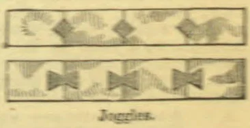 Two rectangular diagrams show interlocking, zigzagged joints between adjoining pieces.