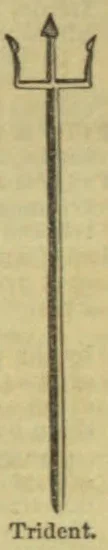 A long-handled trident with three prongs is shown.