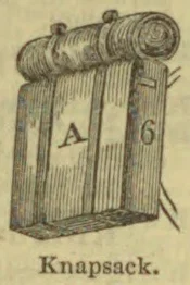 A knapsack with a rolled blanket strapped across the top.