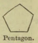 An outline drawing of a five-sided polygon.