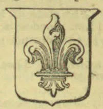 A fleur-de-lis is depicted on a shield.
