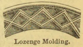 An ornamental molding decorated with a repeating pattern of interlocking lozenge shapes.