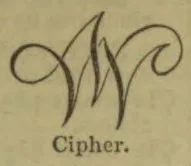 An ornate calligraphic cipher formed from intertwined decorative strokes.