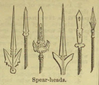Five different spear-head designs are shown.