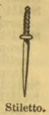 A slender pointed dagger with a small crossguard and textured handle.