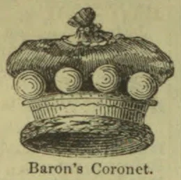 A drawing of a baron’s coronet with a padded band and pearls.
