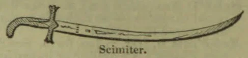 A curved sword with a long, slightly curved blade and a hilt.