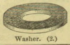 A thick, flat washer with a circular hole in the center.