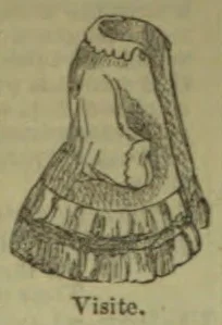 A hooded woman’s cloak with a broad, pleated lower edge is shown.