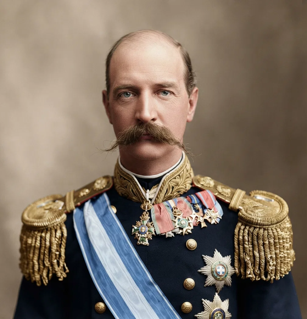 George I, King of Greece, 1863—, Son of Christian IX of Denmark, brother of King Haakon of Norway, and uncle to Czar Nickolas. He is a Lutheran.