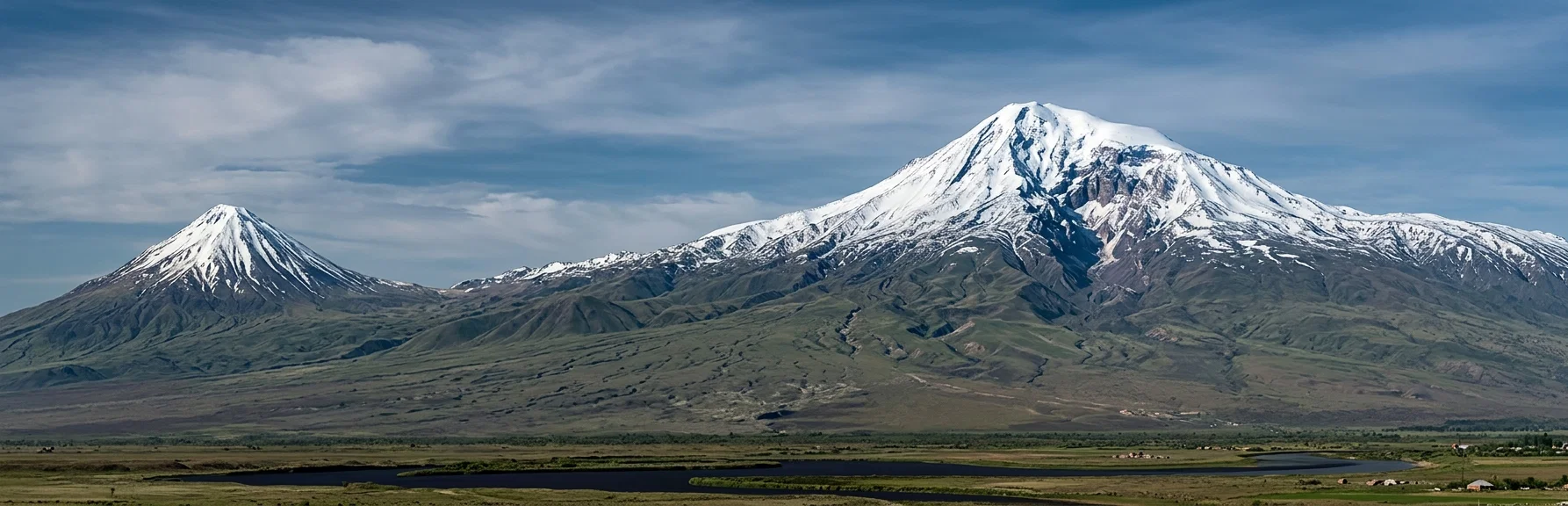 THE GREATER AND THE LESSER ARARAT, TAKEN FROM THE NORTH
