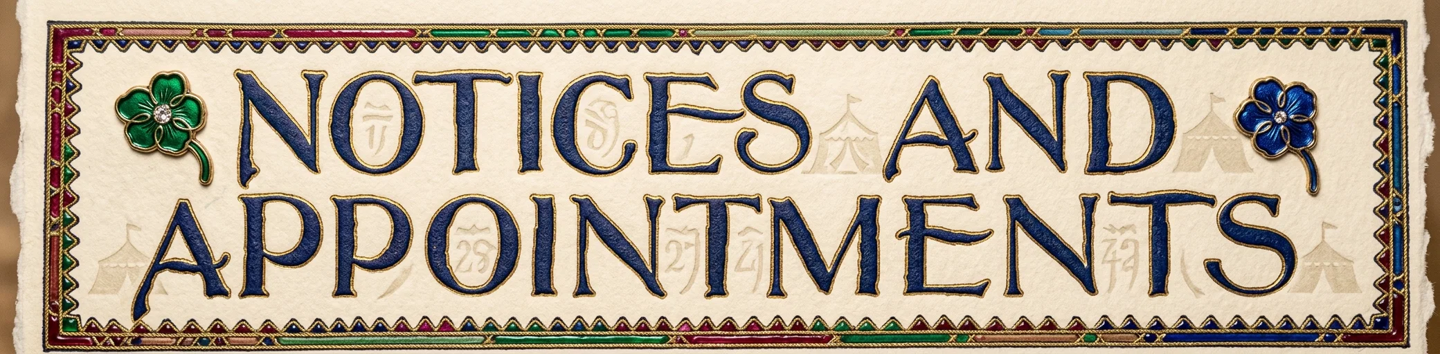 NOTICES AND APPOINTMENTS