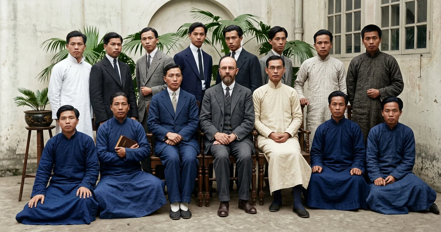 CLASS OF YOUNG MEN IN TRAINING FOR WORKERS IN THE CANTONESE FIELD