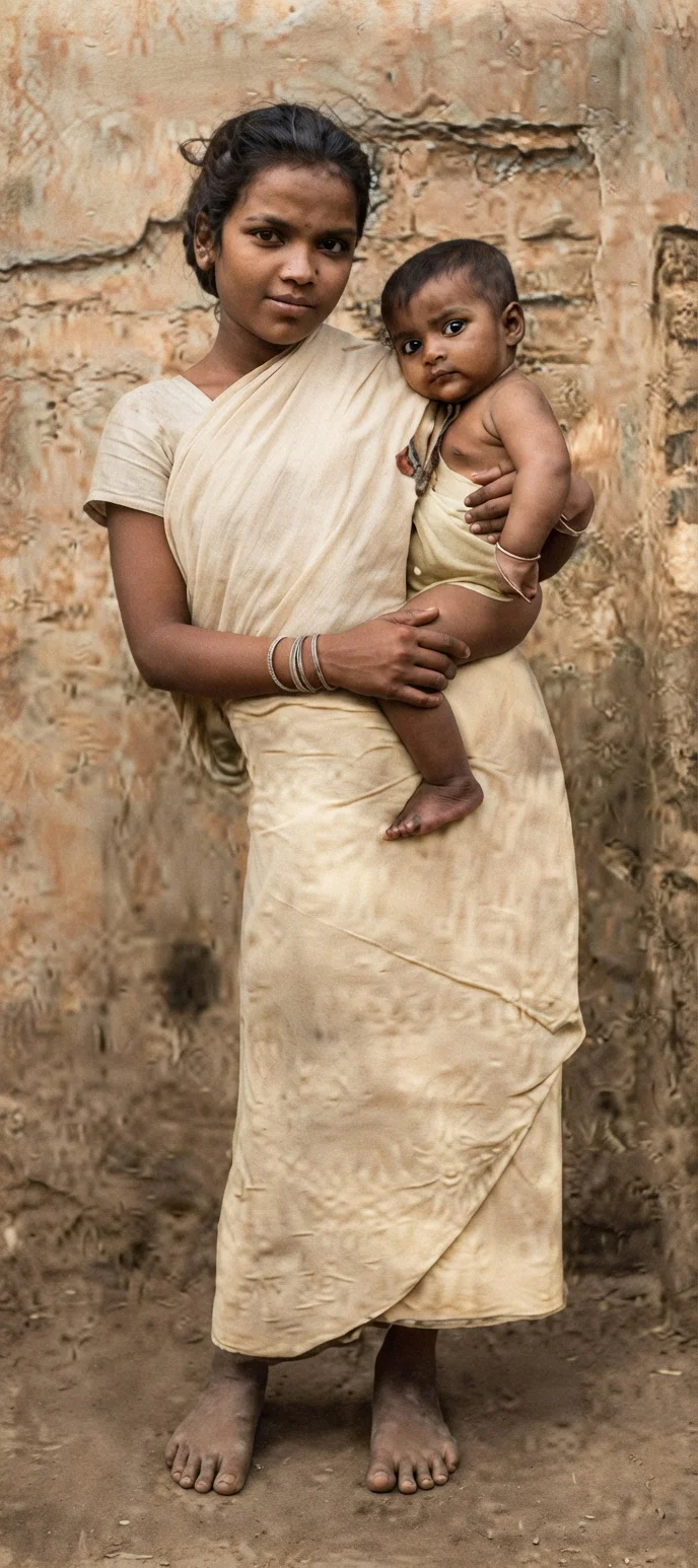 One of the child-wives of India. The grandmother of the babe is but twenty-five years old.