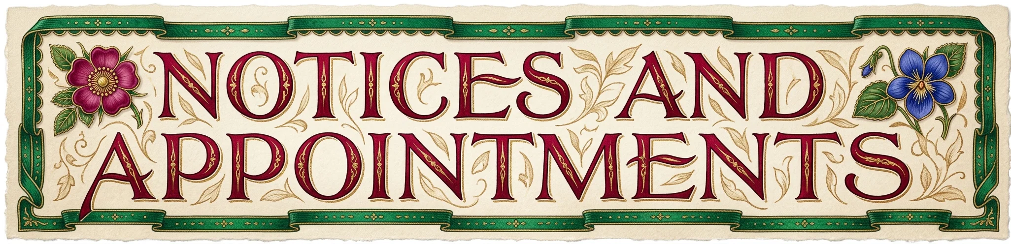NOTICES AND APPOINTMENTS