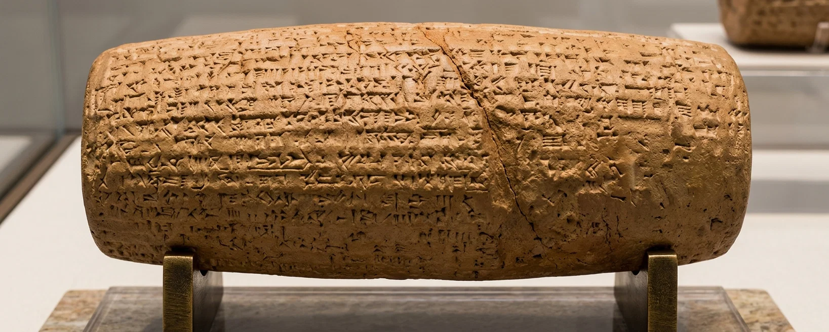 Cylinder of Cyrus, inscribed with an account of the capture of Babylon, B.C. 539 (British Museum)