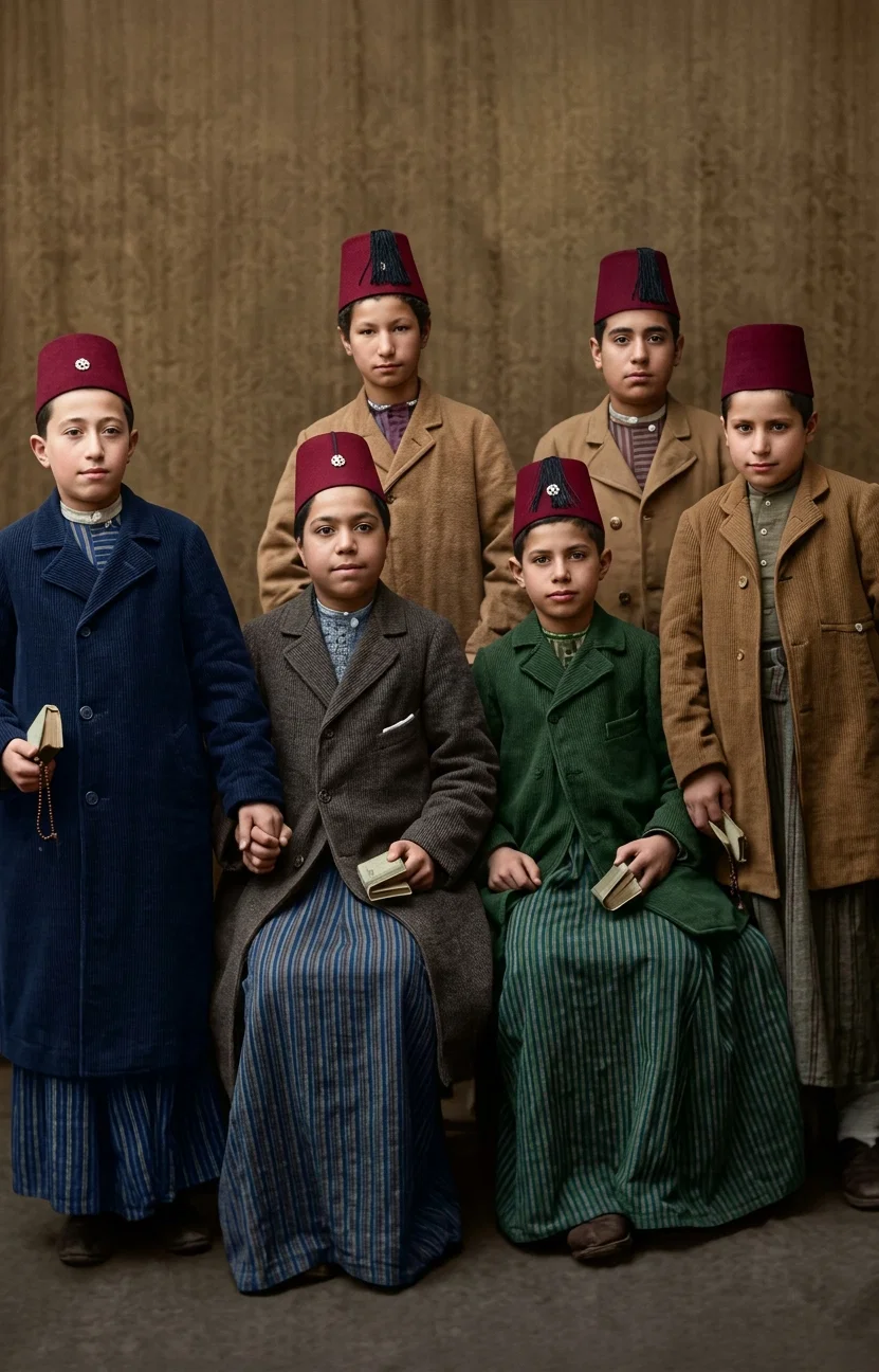 The Turkish Orphans after a few months in a Christian Orphanage.