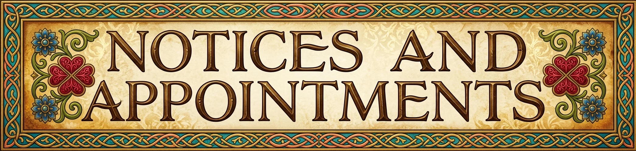 NOTICES AND APPOINTMENTS