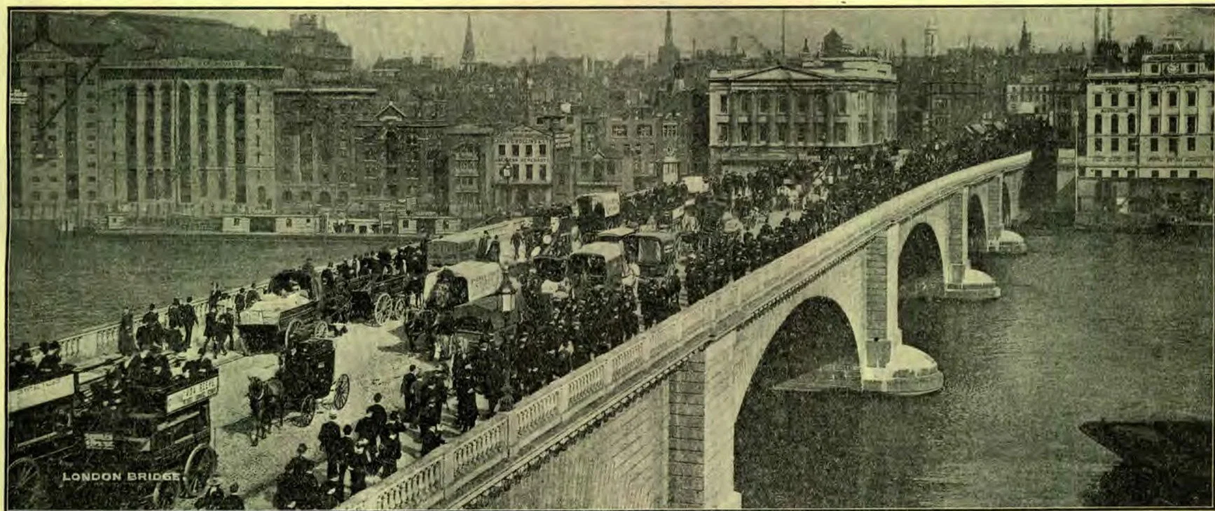 The Famous London Bridge across the Thames.