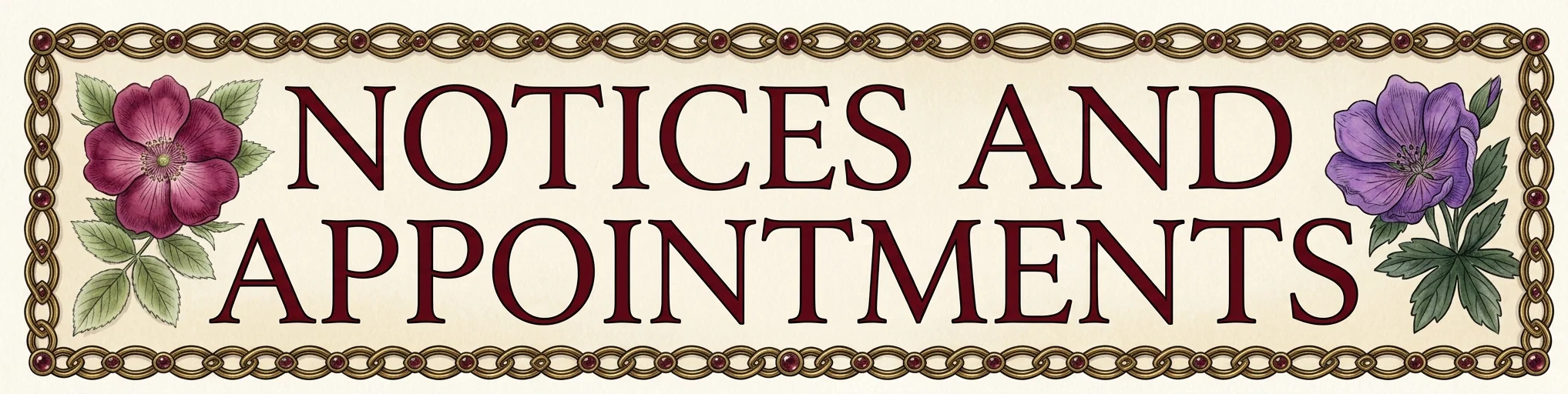 NOTICES AND APPOINTMENTS