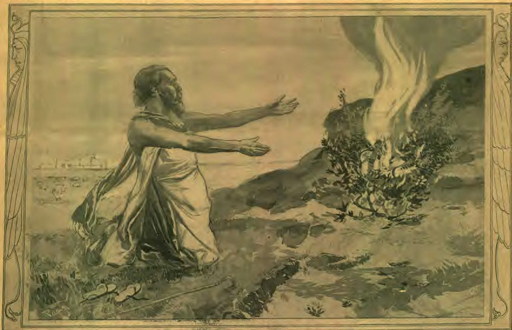 "And the angel of the Lord appeared unto him in a flame of fire out of the midst of a bush."