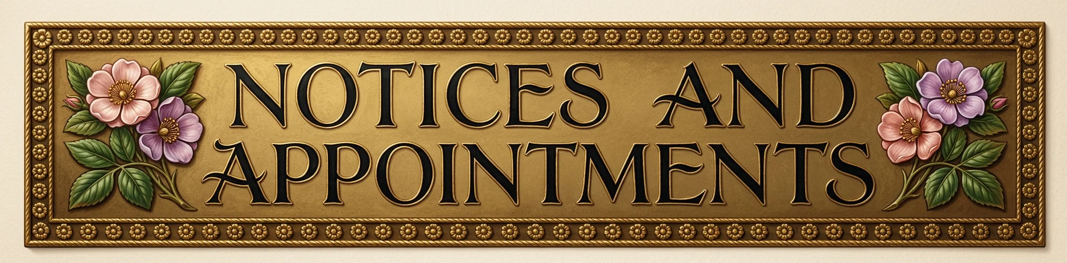 NOTICES AND APPOINTMENTS