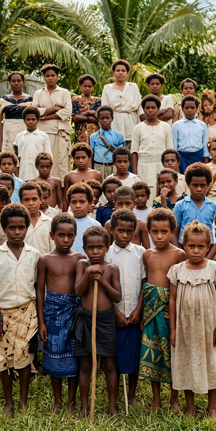 A GROUP OF FIJIAN CHILDREN