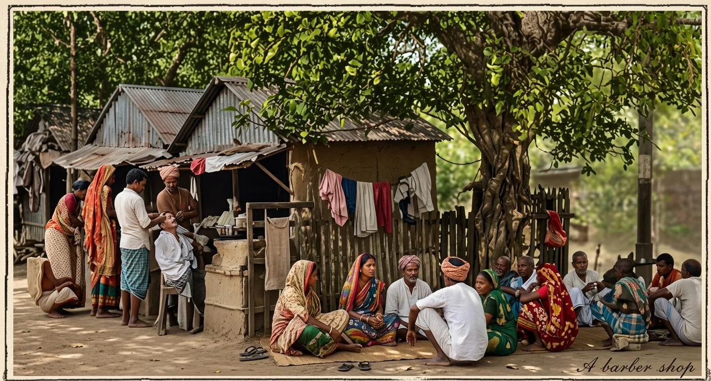 A BARBER SHOP IN INDIA