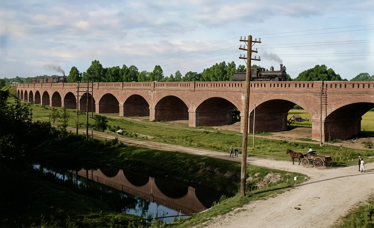 RAILROAD VIADUCT NEAR BUENOS AIRES, ARGENTINA