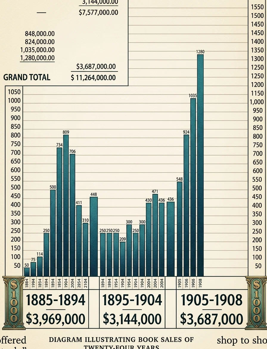 DIAGRAM ILLUSTRATING BOOK SALES OF TWENTY-FOUR YEARS
